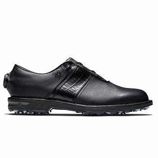 Men's Footjoy Premiere Series Spikes Golf Shoes Black NZ-34523